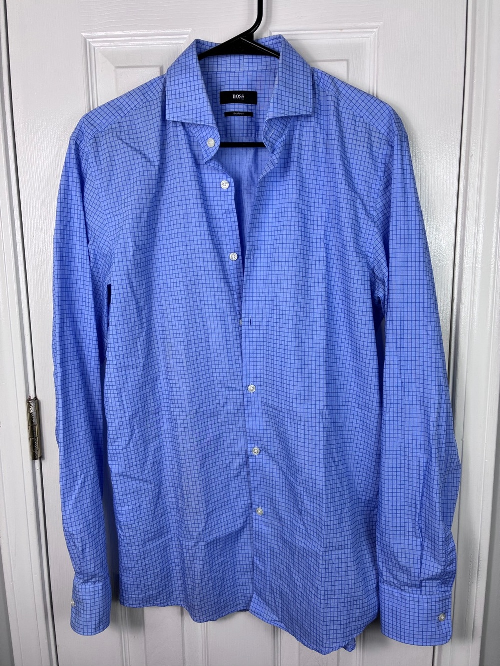 Hugo Boss Light Blue Sharp Fit Collar Button Down Dress Shirt